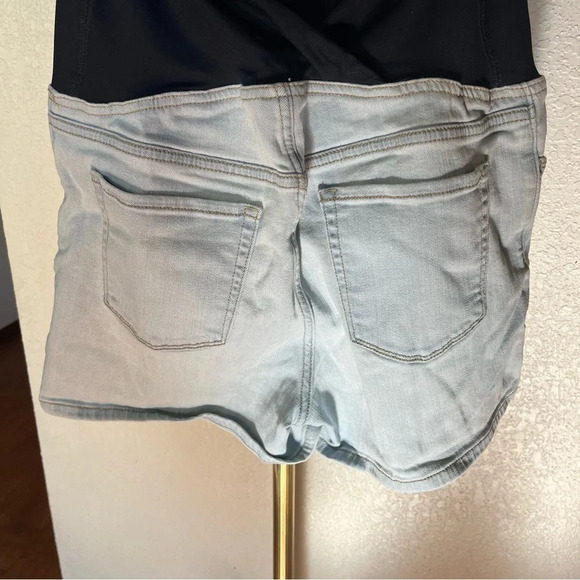 ISABEL ~ Maternity Light Wash Jean Shorts Midishort Short Midi - Picture 2 of 8